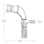 스토니랩 유리 진공청소기 이륙 어댑터, 105도 구부러진 짧은 스템, 19/22 조인트 포함 14/20 Joint : AMAZING001