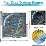 5d 블레이험 다이아몬드 풀 드릴 프레임리스 키트, 판타지 13.8x13.8인치 데코 페인팅, 페인팅 젬 포레스트 책장 빈티지 홈 아트 diy G7976... 