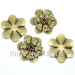 공예DIY 펜던트 베이스골동품 청동 선조 꽃 랩 커넥터 장식 공예 DIY 4.9x4.5cm J0630 무료 : 미소온1