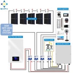태양광발전 세트 가정 그리드 태양 에너지 시스템 완전한 POWERWALL 키트 7KW : 오세븐