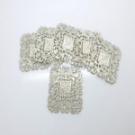 공예DIY 펜던트 베이스무료 shipping-50Pcs Embellishment 선조 커넥터 스퀘어 실버 톤 금속 공예 장식 DIY 할로우 4x4cm J0556... 