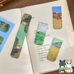 4개입 레트로 페인팅 자석 북마크 세트 책 모네 무차 갤러리 페이지 클립 독서 독특한 선물 F7790 : 쿠쿠스토어14