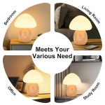 램프, 유리 그늘이 작은 나무 테이블 침실용 3방향 디밍 가능한 스탠드 G9 LED 전구 포함(네이처 우드 앤 오팔 화이트 글래스 그늘 : 오르벨마켓