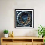 5d 블레이험 다이아몬드 풀 드릴 프레임리스 키트, 판타지 13.8x13.8인치 데코 페인팅, 페인팅 젬 포레스트 책장 빈티지 홈 아트 diy G7976... 