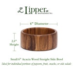 Lipper International 아카시아 또는 샐러드용 일자형 그릇, 소형, 직경 15 2cm 6인치 x 높이 6 4cm 2 5인치 , 단일 그릇 : 클리어픽스몰