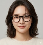 브라운아이즈 아세테이트 뿔테안경 BROWN EYES 블랙컬러 고급안경테 : the착한안경