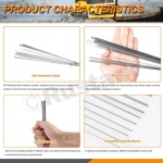 Rustark 104Pcs 40cm 스테인리스 스틸 스프링 와이어 모음, 12가지 크기 0.3mm에서 3mm 스트레이트 풀 하드 104 : amazing003