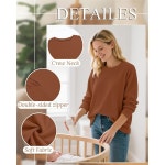 Oakgarden 팩 여성용 오버사이즈 수유 상의 와플 니트 지퍼 스웨트셔츠 긴소매 임산부 셔츠 다크 브라운 화이트 블랙 MD2HQ : 메인트러스트