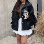 모건 벨트 레더 하프 자켓 A1126 : 어썸하비