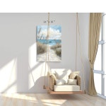 하디 갤러리 시스케이프 캔버스 추상 벽 아트 해변으로 가는 길 아트워크 침실용 해안 페인팅 (36 x 24 1 패널) Beach art 45 L x 30 W... 