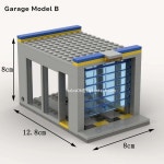 MOC 주유소 가족용 유리 모델 도어 빌딩 차고 롤러 세차장 주차장 자동차 헛간 장면 A : 알짜라운지