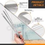 Rustark 104Pcs 40cm 스테인리스 스틸 스프링 와이어 모음, 12가지 크기 0.3mm에서 3mm 스트레이트 풀 하드 104 : amazing003