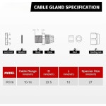 앰플 케이블 글랜드 20팩 PG16 방수 조절 가능한 10-14mm 나일론 커넥터 개스킷, 블랙(PG16) PG16 (20-Pack) : amazing002