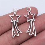 악세서리DIY 메탈 참 파츠WYSIWYG 10pcs 30x12mm 골동품 실버 컬러 혜성 오각형 스타 매력 펜던트 쥬얼리 만들기 DIY 결과 : 쏙쏙스토어1