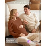 Oakgarden 팩 여성용 오버사이즈 수유 상의 와플 니트 지퍼 스웨트셔츠 긴소매 임산부 셔츠 다크 브라운 화이트 블랙 MD2HQ : 메인트러스트