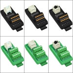 RJ45 8P8C DIN 레일 마운트 인터페이스 모듈 수직 잭 수평 잭 및 45도 보드 HL-RJ45-ST(H) : 하이젠2