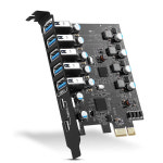 PCI 익스프레스 USB 카드 윈도우즈 11 10 용 카드 FL1100 칩 포함 7 포트 USB 3.0 5Gbps PCIE 1X 확장 5X USB-A 2X USB-C : 제스117