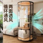 고양이 빌라 디럭스 360 파노라마 케이지 하우스 단단한 나무 강철 유리 스마트 화장실 : 동원스퀘어