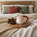 컴피시 아워 3D 산타클로스 세라믹 머그컵 크리스마스 커피잔 여행 테이블탑 음료 식기 : 대팔