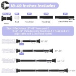 HTZON 샤워 커튼 로드 스프링 텐션 욕실용 블랙 18 49인치 1인치 모던 헤비 듀티 조절식 드릴링 노 슬립 설치 매트 Bla  1  18 49 1 Pa : 라패킹