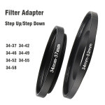 카메라 렌즈 필터 어댑터 링 스텝 업 링 UV ND CPL 렌즈 후드 등용 34-37 34-42 34-46 34-49 34-52 34-55 34-58mm : 유앤원01