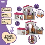 슐라이히 경마 액세서리가 클럽 경주마 경마장 사실적인 있는 놀이 인형 32PC 개집 세트 1 34PC Stall Horse Toy Pl : 모노먼데이
