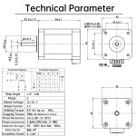 [스테퍼모터] Nema17 스테퍼 모터 48MM 바이폴라 2A 65N.cm 42 2상 4선 1.8도 DIY CNC 3D 프린터용 : 오션글로벌16