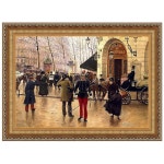 파리의 토스카노 대로와 보드빌 극장 디자인, 1889년 캔버스 복제 회화 작은 Full Color 20 L x 16 W : 루아벨하우스