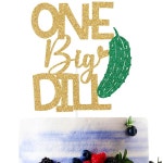 골드 글리터 원 빅 딜 케이크 토퍼, 일종의 빅 딜 장식, 과일 피클 오이 테마 베이비 샤워 파티 장식 용품 : 룰라영