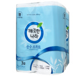 깨끗한나라 데코 순수 소프트 화장지 3겹 27m 12롤 : 지누지누