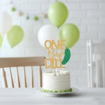 골드 글리터 원 빅 딜 케이크 토퍼, 일종의 빅 딜 장식, 과일 피클 오이 테마 베이비 샤워 파티 장식 용품 : 룰라영