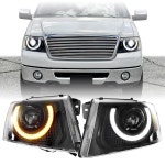 04 08 P221 픽업 램프 LED 앰버 헤드라이트 2004 프로젝터 U자형 2피스 4 04-08 Ford F150 FULL LE : 트러스트001