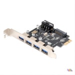 PCI Express 확장 카드 어댑터 포트 USB 3.0 허브 5Gbps 마더보드용 : 미주피이
