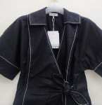 [당일매장] 가니 반팔 셔츠 블라우스 콘트라스트 파이핑 F9338 099 : 명품편집샵 사이드스톡