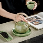 냄비에 삶은 차 주전자 세라믹 가정용  세트 대나무 녹색 유약 : 미주피유