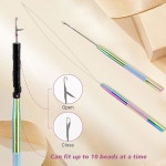 NEWISHTOOL 헤어 익스텐션 도구 키트, 마이크로 링크 비딩 풀링 PCS 및 실리콘 훅 깃털 300개의 링 루프 스타일링 쓰레더 장치 플라이어... 