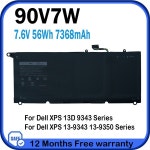 [호환] 90V7W 56Wh 노트북 배터리 델 XPS 13 9343 XPS13 9350 13D-9343 P54G 0N7T6 5K9CP RWT1R 0DRRP JHXPY JD25G : 오션글로벌2