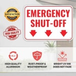 비상 차단 표지판 1개 35 6 x 25 4cm(14 x 10인치) 알루미늄 비상 분리 : 가디아-2