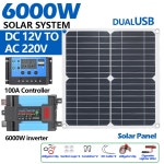 완전 오프그리드 6000W 태양광 발전 키트 200W 접이식 태양광 패널 - 가정용 비상 전원 RV 캠핑카용 휴대용 발전소 6000W 220V KITS : 누트몰