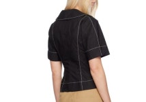 [당일매장] 가니 반팔 셔츠 블라우스 콘트라스트 파이핑 F9338 099 : 명품편집샵 사이드스톡