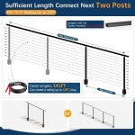 28-38도 계단용 Gykzz 4-12피트 무선 사이드 마운트 계단 케이블 난간 기둥, 좌측 시스템 3 141피트 케이블, 22개 특허 터미널... 