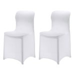 2Pcs 스트레치 폴리에스터 스판덱스 의자 커버 85-105cm 결혼식 파티 연회 장식용 평평한 앞 연회 식탁 의자 슬립커버, 흰색 Burgundy 1... 