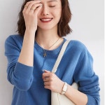 여성 캐시미어 라운드넥 니트 소프트 데일리 니트 티 17 COLOR [바로출발] : elohim - 엘텍