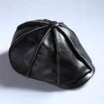 젊은 중년 남성 가죽 팔각형 화가 모자 소 가죽 봄 야외 캐주얼 모자 남성  가죽 패션 모자 H6928 : 예가상사