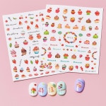 마카트 네일 데코레이션 키트, 디자이너 스티커 10개, DIY 매니큐어를 위한 귀여운 디저트 아트 데코, 창의적인 디자인을 살롱 액세서리... 