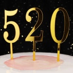 생일 파티 릴 번호 케이크 토퍼 골드 숫자 0-9 를위한 1 생일 파티 기념일 케이크 장식 용품 0 : 윤부장마켓