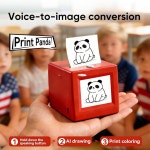 점프 히어로 스마트 AI 음성 머신 프린터 메이커 인쇄 기능이 미니 사진 스티커 어린이용 Red : 식스모어