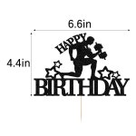 피트니스 테마 생일 축하 케이크 토퍼 - 블랙 글리터 짐 스포츠... 바벨 보디빌딩 파티 용품 남성을 위한 최고의 선물 Halloween : 알로하마트B