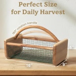 수확 바구니, 회전 손잡이가 있는 내구성 아카시아 나무 프레임, 가정 개선을 위한 농가 정원 가꾸기, 농장, 주방, 실내 야외 사용 : 나스토어공칠