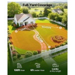 정원 급수용 VEVOR 개폐식 호스 릴 1/2 x 130피트 9기능 분무기 노즐과 180 : 대십